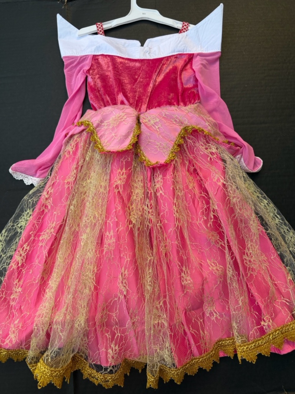Girls' Pink and Gold Princess Costume Dress - Kids Theater Size 110 (4T) - Picture 8 of 8
